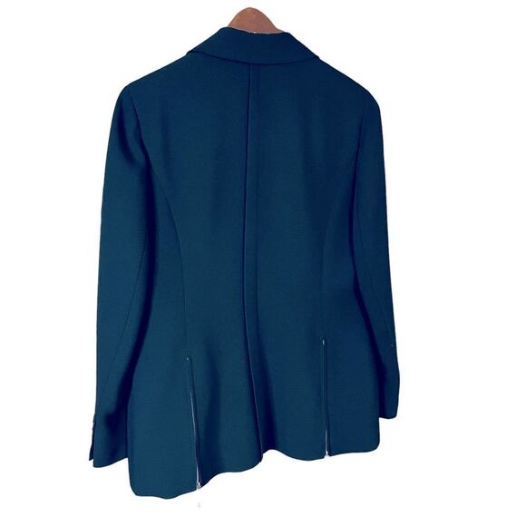 George Simonton Black Crepe Zip Detail Suit Jacket Blazer - size 12 - Picture 3 of 14